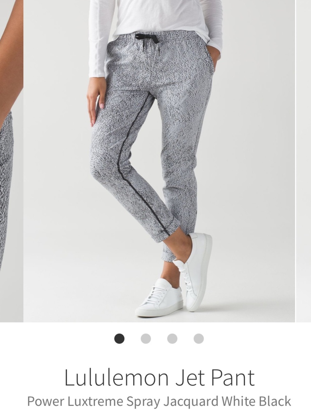 lululemon athletica Jet Pant Power Luxtreme Spray Jacquard White Black